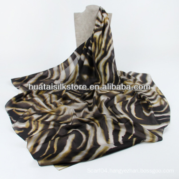 Animal Zebra Skin Printing Large Square Silk Scarf